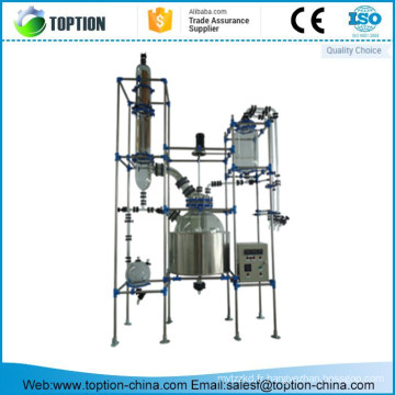 Réacteur chimique en verre à un étage TST-150MS 150L avec cadre de support en acier inoxydable